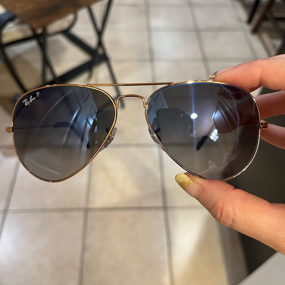 Ray-Ban Aviator polarized Sunglasses with copper frame and grey gradient lenses - Picture 10 of 10